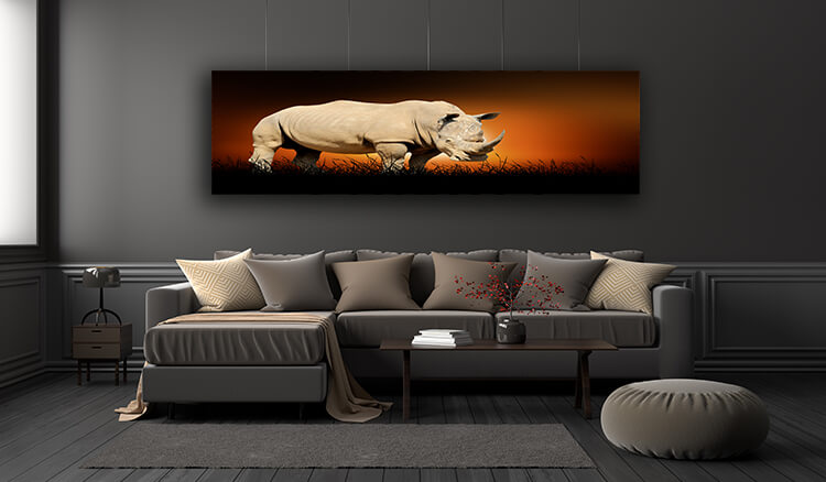 WEB005 0008 ML 0024 22639442 rhino on the background of sunset AOAY5546