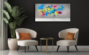 WEB005 0009 ML 0005 MP 0032 10416688 The colorful splashes on grey wall with graphics AOAY5607 300x186