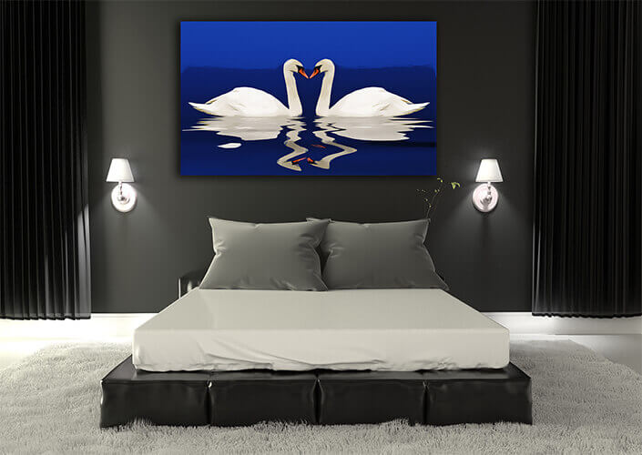 WEB005 0009 ML 0001 2144529 two swans with reflection AOAY8123