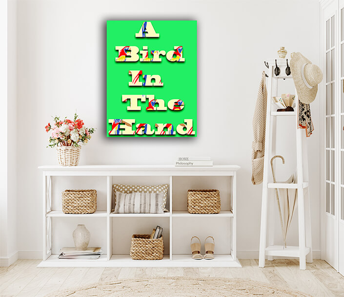 WEB005 0014 MP 0014 33959408 a bird in the hand pattern text AOAY7773