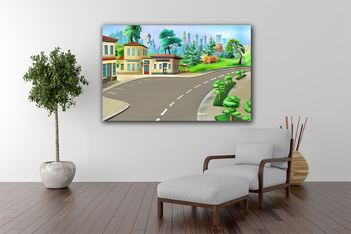 WEB005 0017 ML 0003 48842240 country highway parking illustration AOAY5994