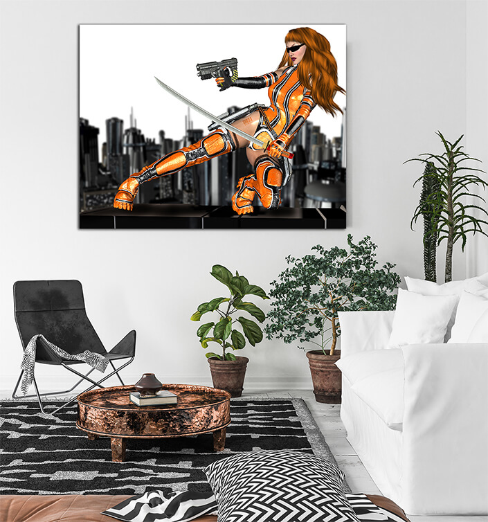 WEB005 0028 ML 0033 13597712 woman holding a gun and sword AOAY6755