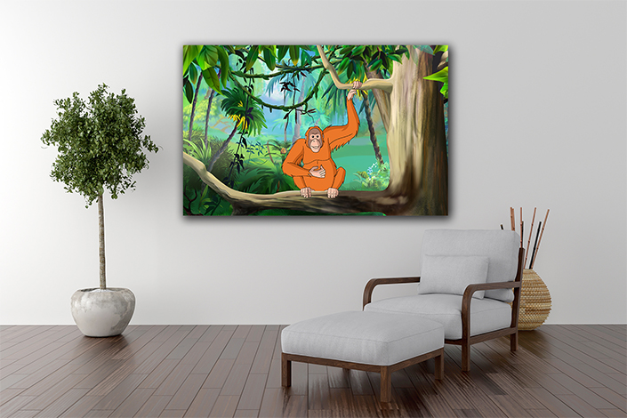 WEB005_0033_ML_0022_48023448_orangutan on a tree in the rainforest AOAY5959