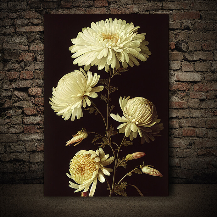 WEB005 0035 ML 0058 49132420 artistic illustration of the white chrysanthemum flower AOAY8181