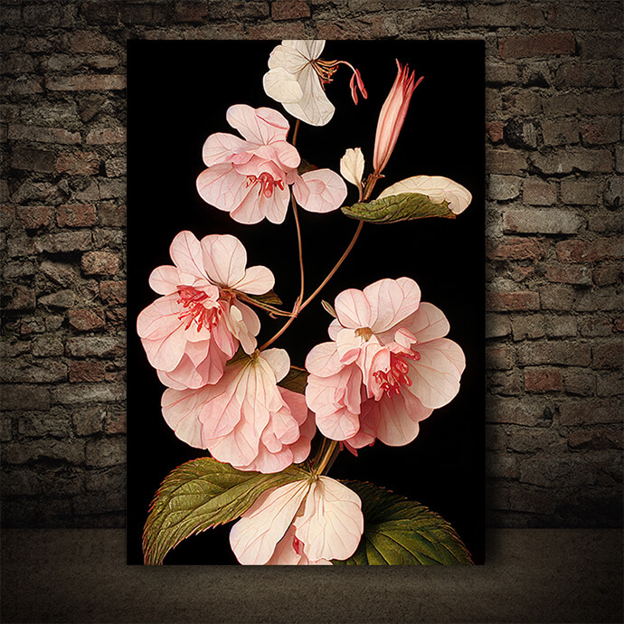 WEB005 0056 ML 0036 49132594 artistic illustration of the pink begonia flower AOAY8203