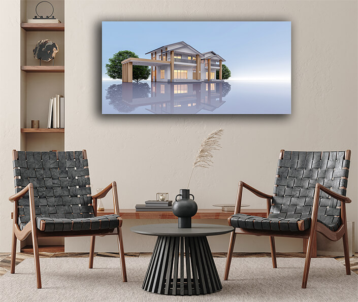 WEB006 0000 MP 0006 47618528 modern house 3d rendering illustration AOAY5070