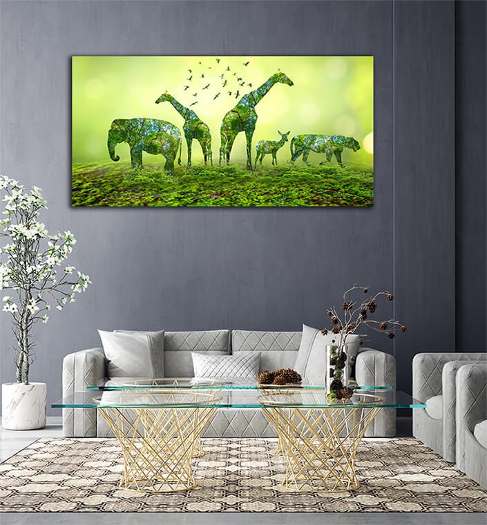 WEB006 0001 ML 0032 38988970 forest silhouette shaped in wild animal wildlife and forest conservation concept