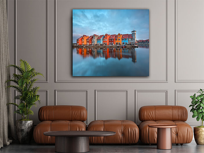 WEB006 0002 ML 0008 12705052 colorful buildings on water at sunrise AOAY7468