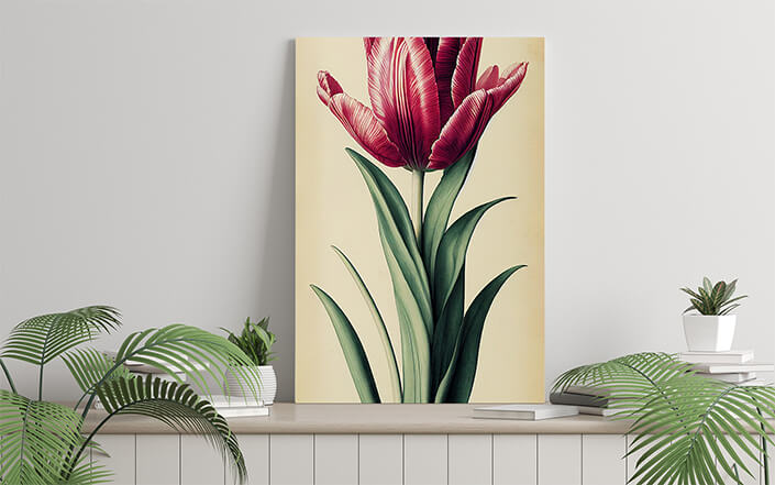 WEB006 0002 ML 0030 49132686 artistic illustration of the beautiful red tulip flower AOAY8210