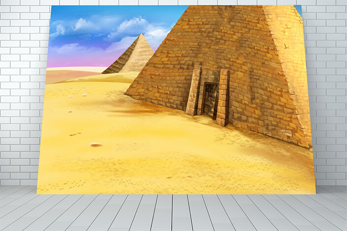 WEB006 0004 ML 0016 48362958 egyptian pyramids of giza illustration AOAY5971