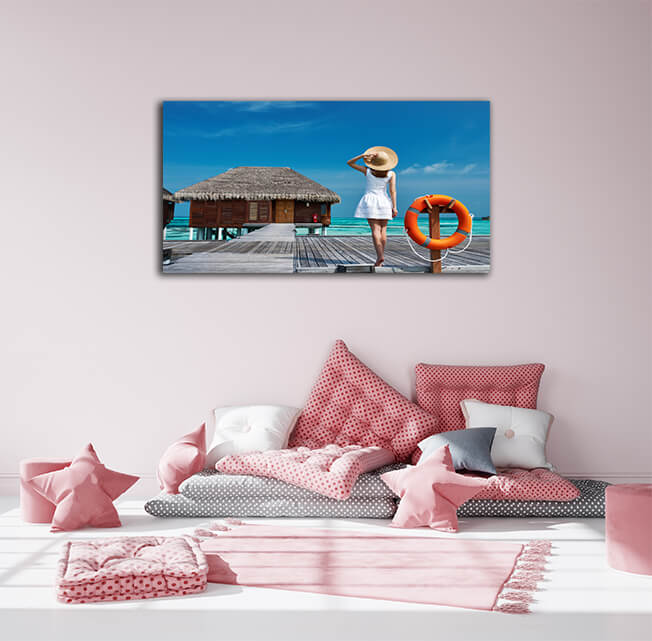 WEB006 0008 MP 0016 13621896 woman on a beach jetty at maldives AOAY6707