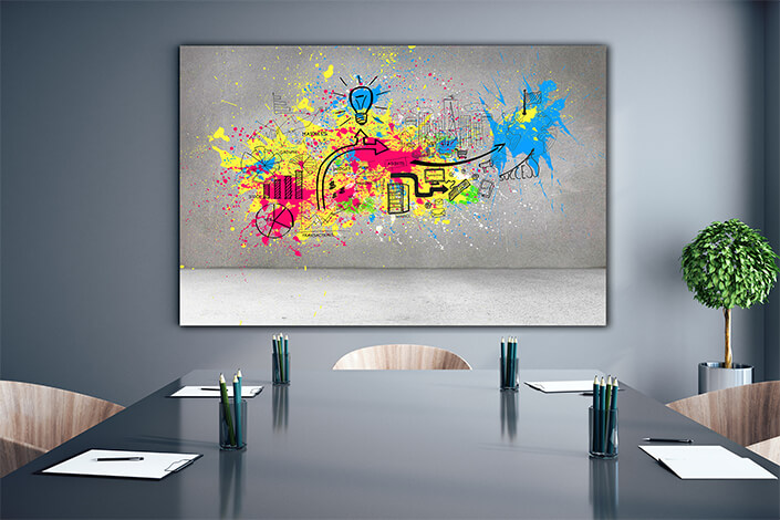 WEB006 0010 ML 0004 MP 0033 10416678 nice colorful splashes on grey wall with graphics AOAY5606