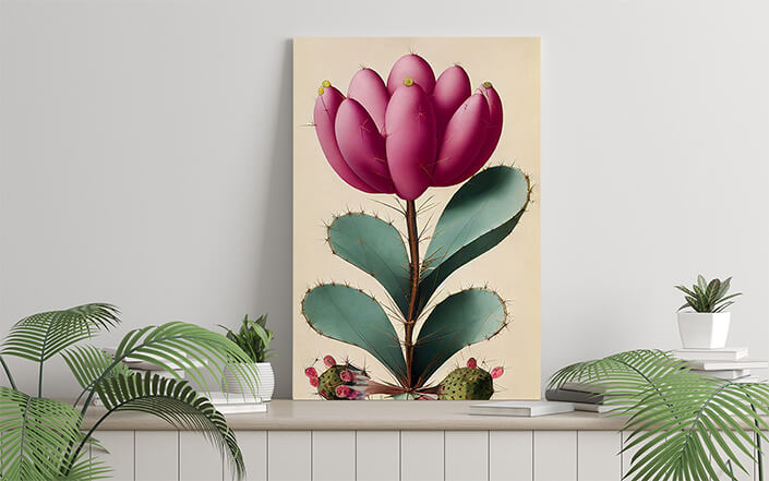 WEB006 0011 ML 0021 49132740 the pink petals of the prickly pear bloom an artistic illustration AOAY8219