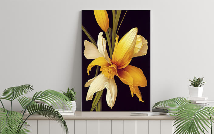 WEB006 0014 ML 0018 49132768 artistic illustration of the yellow daffodil flower AOAY8223