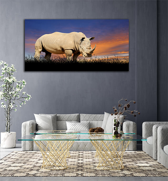 WEB006 0016 ML 0016 22639478 The Rhino on the background of sunset sky AOAY5554