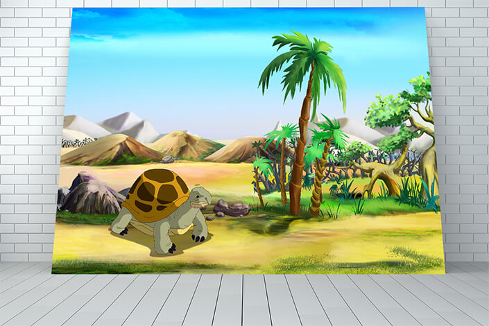 WEB006 0022 ML 0033 47489316 big turtle near the palm tree AOAY5938