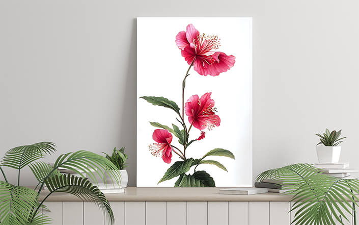 WEB006 0025 ML 0007 49139038 artistic illustration of the red hibiscus flower AOAY8234