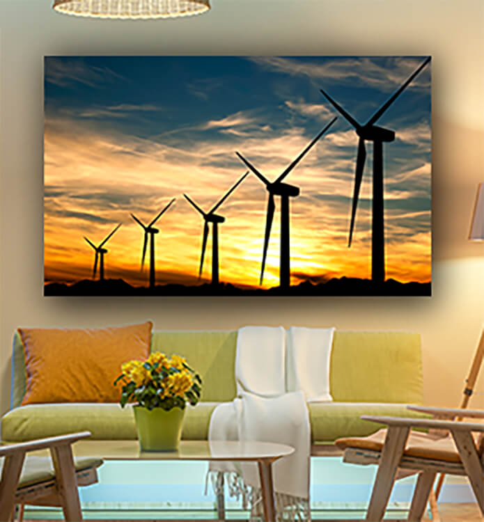 WEB006 0028 ML 0037 10451382 wind turbines in a sunset AOAY5231