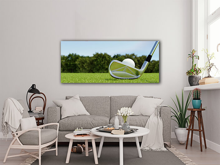 WEB006 0031 ML 0004 48167082 golf ball on tee and golf club with fairway green AOAY6169