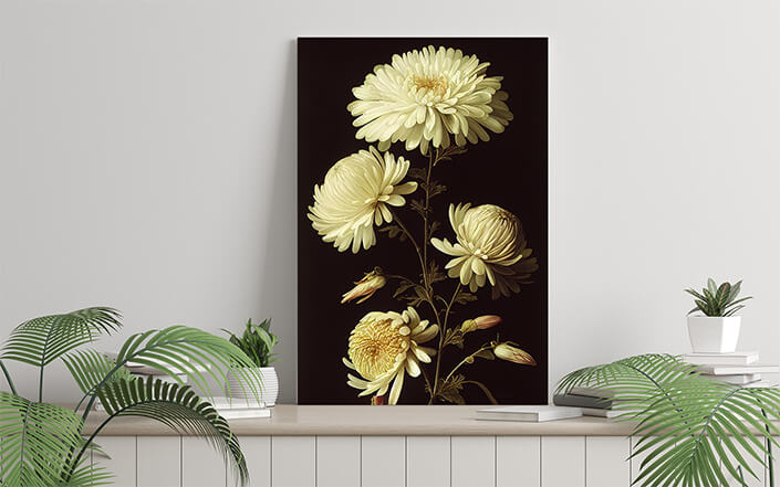 WEB006 0032 ML 0058 49132420 artistic illustration of the white chrysanthemum flower AOAY8181