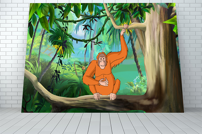 WEB006_0033_ML_0022_48023448_orangutan on a tree in the rainforest AOAY5959