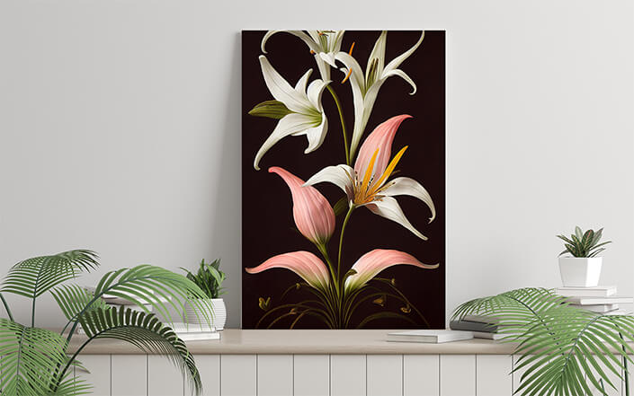 WEB006 0038 ML 0052 49132454 artistic illustration of the pink and white stargazer lily AOAY8187