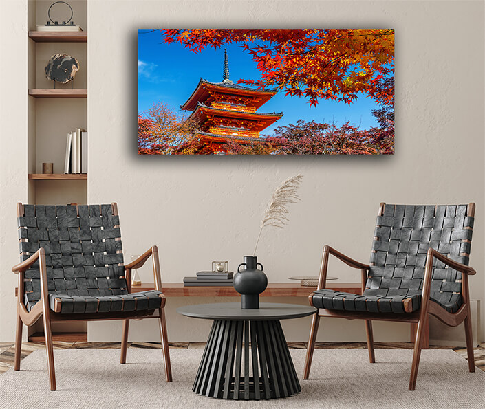 WEB006 0045 MP 0033 28388528 red pagoda and maple tree in autumn kyoto in japan AOAY6448