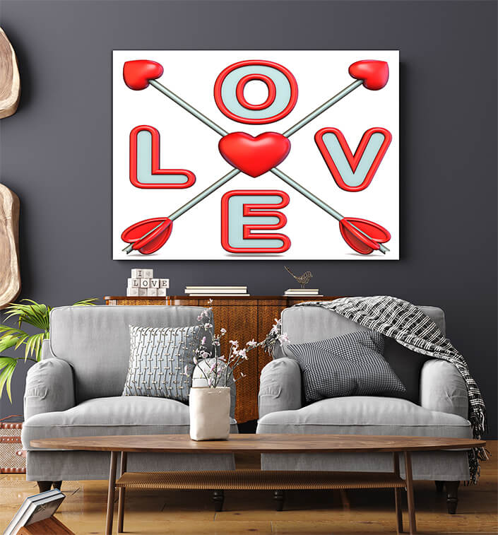 WEB006 0047 MS 0054 26269974 love text with crossed cupids arrows 3d AOAY4703