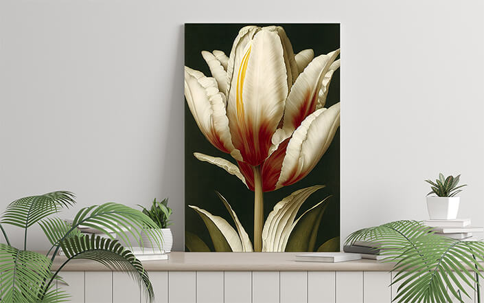 WEB006_0048_ML__0042_49132498_artistic illustration of the beautiful red and white tulip flower AOAY8197