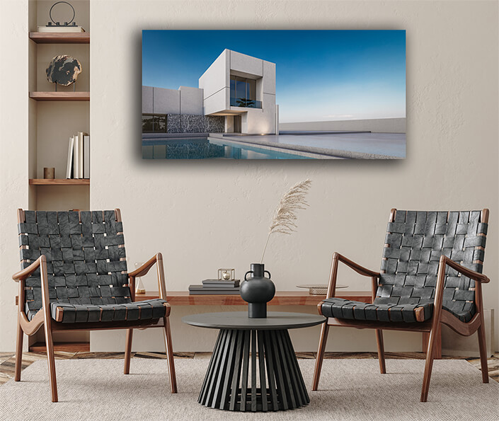 WEB006 0066 MP 0010 45482624 3d rendering illustration of modern house with swimming pool AOAY5062