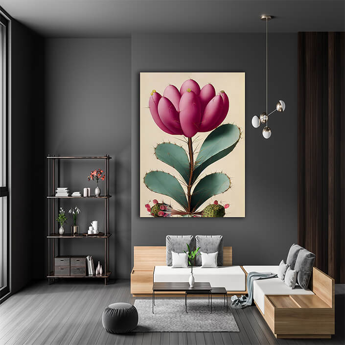 WEB007 0001 ML 0021 49132740 the pink petals of the prickly pear bloom an artistic illustration AOAY8219