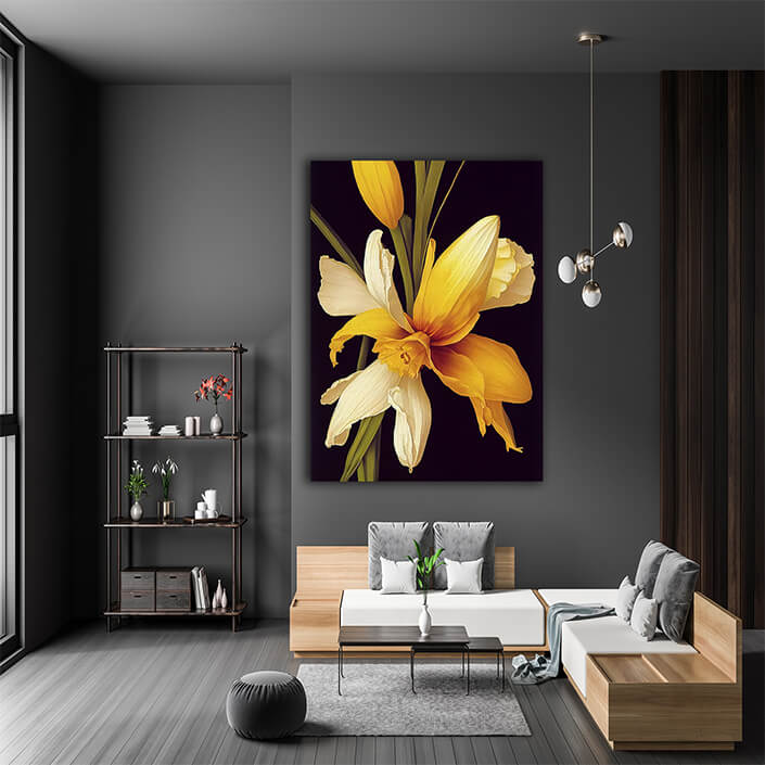 WEB007 0004 ML 0018 49132768 artistic illustration of the yellow daffodil flower AOAY8223