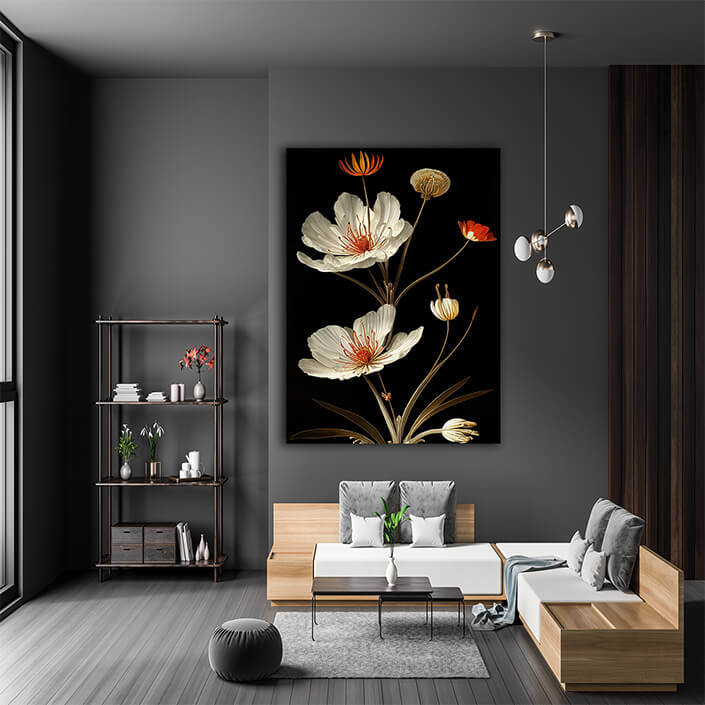 WEB007 0011 ML 0011 49132826 desert apache plume flower illustration on black AOAY8230