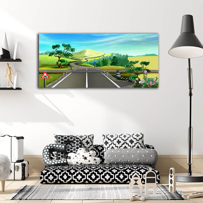 WEB007 0013 ML 0007 48805710 railroad crossing on a scenic road AOAY5985