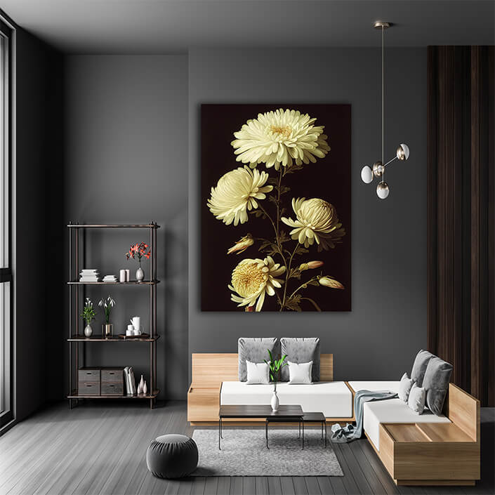 WEB007 0022 ML 0058 49132420 artistic illustration of the white chrysanthemum flower AOAY8181