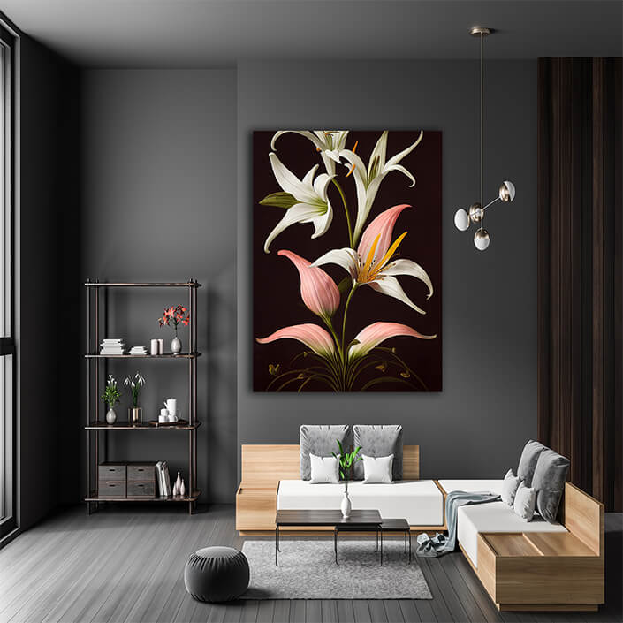 WEB007 0028 ML 0052 49132454 artistic illustration of the pink and white stargazer lily AOAY8187