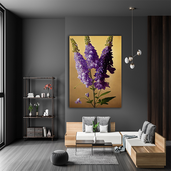 WEB007 0030 ML 0050 49132458 artistic illustration of the purple delphinium flower AOAY8189