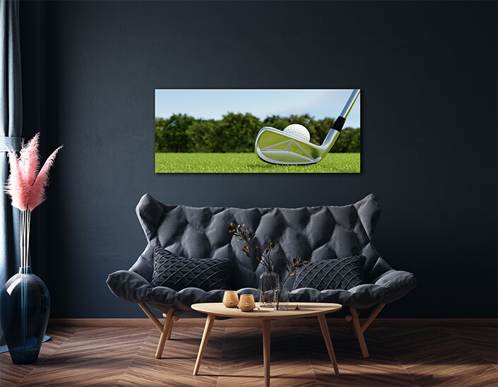 WEB007 0033 ML 0004 48167082 golf ball on tee and golf club with fairway green AOAY6169