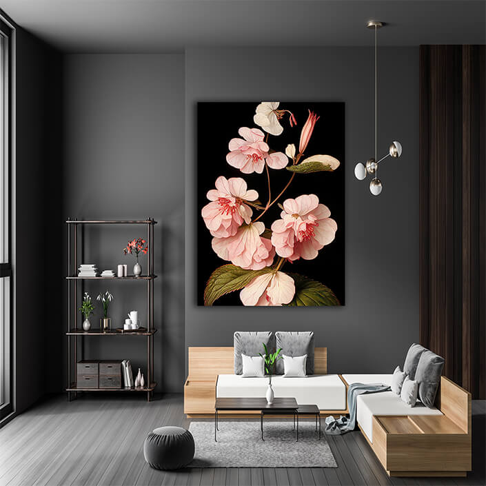WEB007 0044 ML 0036 49132594 artistic illustration of the pink begonia flower AOAY8203