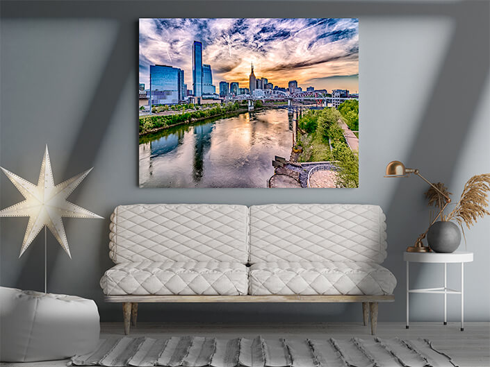 WEB008 0000 ML 0003 47021894 nashville tennessee city skyline at sunset on the waterfrom AOAY7739
