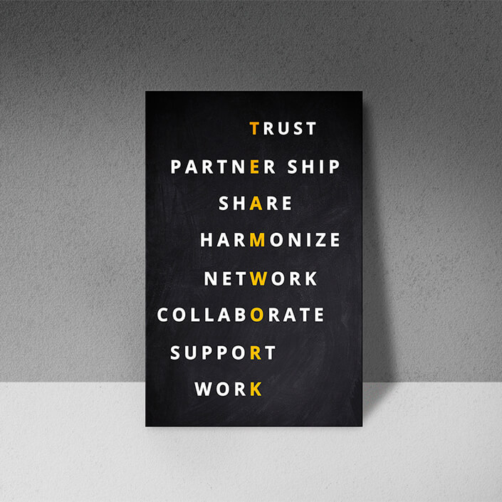 Aaa 0038 m team work, trust, partnership, share, harmonize, network, collaborate, support, work aoay8021