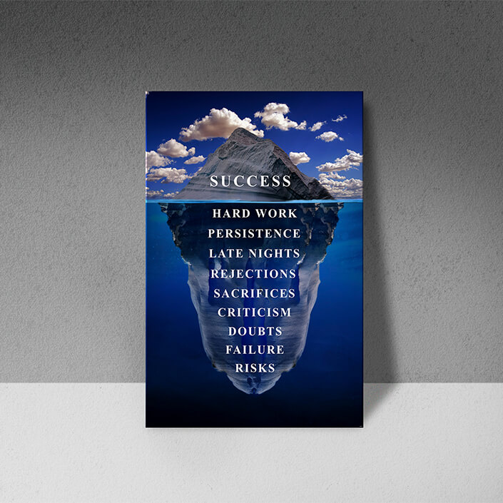 AAA 0039 M SUCCESS, Hard work, Presistence, Late Nights, Rejections, Risks. AOAY8019