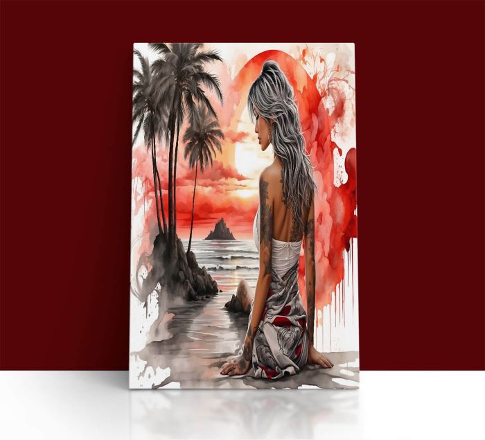 ML_57305000_Painting Of Woman Sitting On Beach AOA13999 (2)