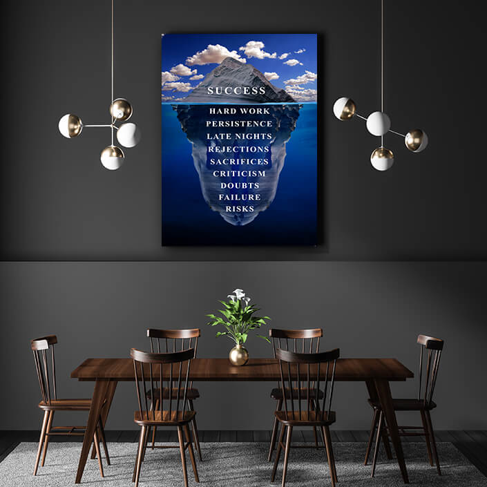 MOCKUP06 0023 SUCCESS, Hard work, Presistence, Late Nights, Rejections,Risks. AOAY8019