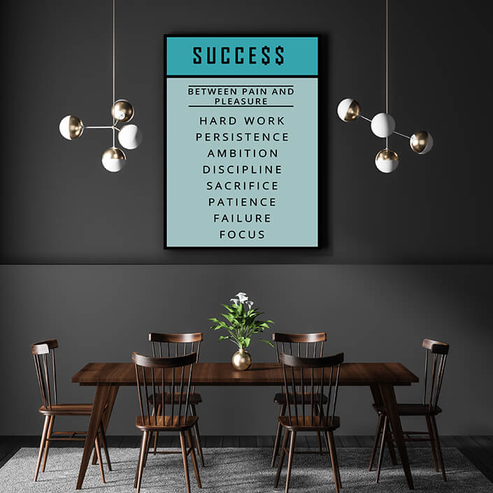 MOCKUP06 0026 SUCCESS, BETWEEN PAIN AND PLEASURE Hard work, Presistence, Ambition, AOAY8025