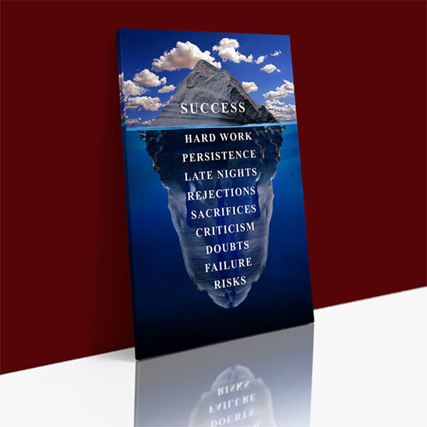 M 0023 N1 SUCCESS, Hard work, Presistence, Late Nights, Rejections, Sacrifices, Risks. AOAY8019