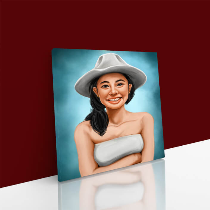 N1 33867642 beautiful painting of a young woman face digital painting aoay7002