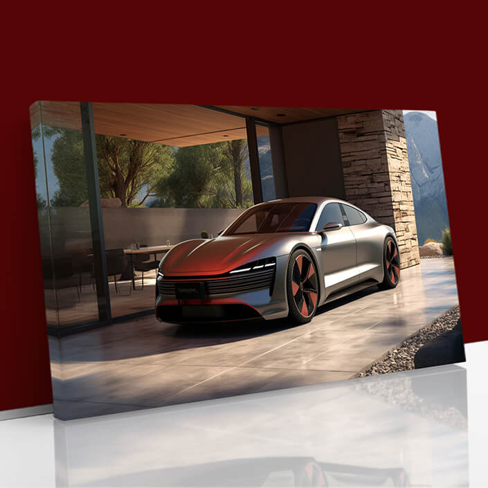 W 0058 n1 57081446 futuristic electric cars stylish sports car in drive way aoa14015