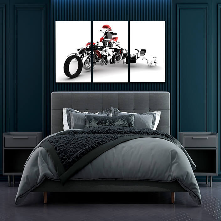 N3 10449968 red motorbike exploded AOAY5224 AND AOA13137