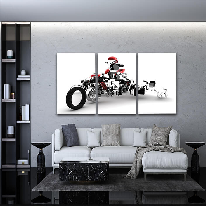 N5 10449968 red motorbike exploded AOAY5224 AND AOA13137